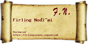 Firling Noémi névjegykártya